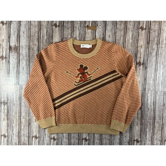Disney X Coach 100% wool Ski Mickey Mouse Sweater sz XL color brown NWOT $500 - Picture 1 of 9